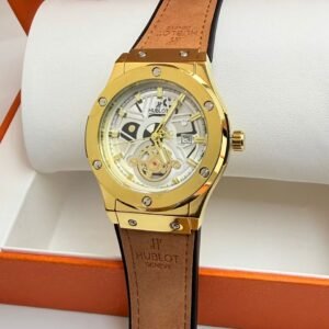 Montre Hublot homme Dorée - Bracelet Cuir