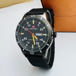 Montre Swiss  Army Homme - Bracelet Tissu Noir