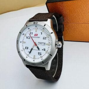 Montre Swiss  Army Homme - Bracelet Tissu Noir